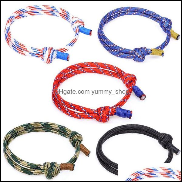 charm bracelets jewelry fashion colorf paracord rope braiding bracelet for men women adjustable friendship outdoor handmade drop delivery 20, Golden;silver
charm bracelets jewelry fashion colorf paracord rope braiding bracelet for men women adjustable friendship outdoor handmade drop delivery 20, Golden;silver