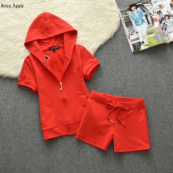 juicy apple tracksuit women summer cotton short sleeved shorts casual suit women's dress slim and clean color two-piece hooded half sle, Gray
juicy apple tracksuit women summer cotton short sleeved shorts casual suit women's dress slim and clean color two-piece hooded half sle, Gray
