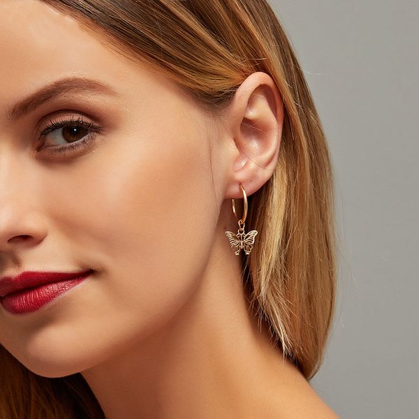 european hollow out butterfly hoop earrings women insect animals drop earring lady copper gold white k ear stud jewelry accessories, Golden;silver
european hollow out butterfly hoop earrings women insect animals drop earring lady copper gold white k ear stud jewelry accessories, Golden;silver