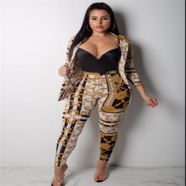 women's two piece pants fashion printed casual suit designer long sleeve blazers trousers clothe sets womens outfits, White
women's two piece pants fashion printed casual suit designer long sleeve blazers trousers clothe sets womens outfits, White