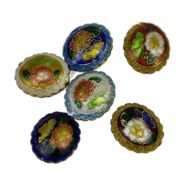 10pcs new cloisonne colorful oval flower beads for jewelry making enamel accessories diy earrings bracelet necklace pendants, Black
10pcs new cloisonne colorful oval flower beads for jewelry making enamel accessories diy earrings bracelet necklace pendants, Black