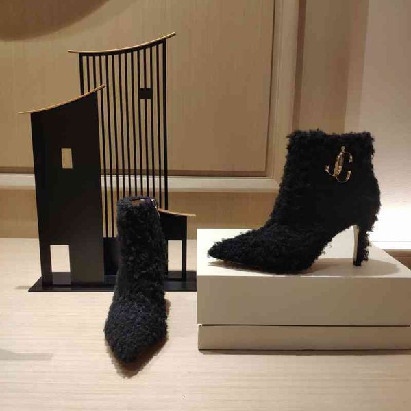 boots wool boots women's metal decorative shoes pointed toe high heels winter series, Black
boots wool boots women's metal decorative shoes pointed toe high heels winter series, Black