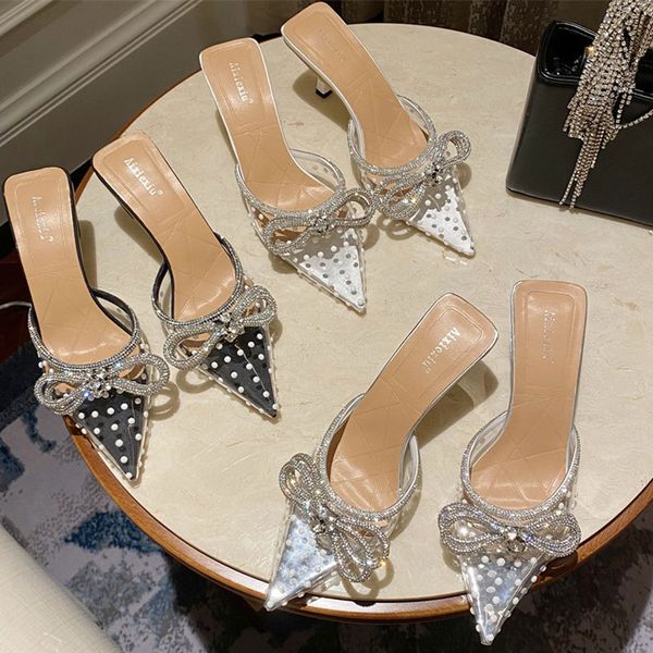 black/silver pvc transparent sandals women pumps slippers pointed toe high heels ladies pearl bowknot mules slides lady prom shoes
black/silver pvc transparent sandals women pumps slippers pointed toe high heels ladies pearl bowknot mules slides lady prom shoes