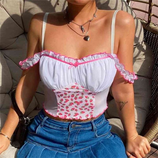 suchcute strawberry women with strap bow y2k aesthetics ruffles female t-shirt e-girl lace tee vintage summer club 210401, White
suchcute strawberry women with strap bow y2k aesthetics ruffles female t-shirt e-girl lace tee vintage summer club 210401, White