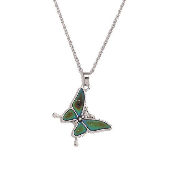 fashion female charm butterfly temperature sensitive color change o-shaped stainls steel necklace jewelry, Silver
fashion female charm butterfly temperature sensitive color change o-shaped stainls steel necklace jewelry, Silver