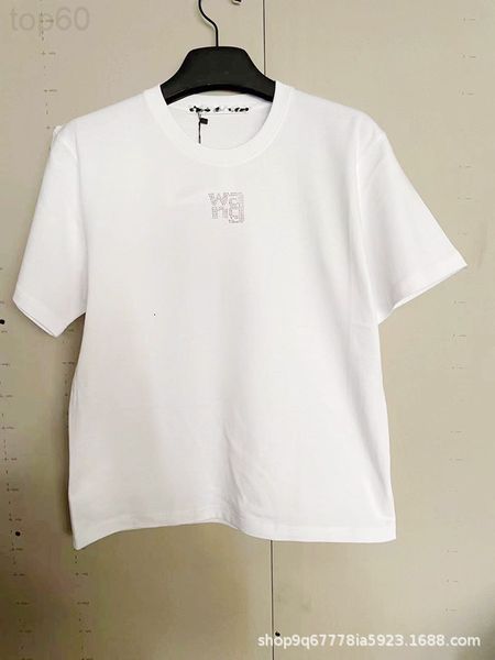 women's t-shirt designer 2022 spring and summer aw king diamond studded letter sequins versatile round neck short sleeve tee t-shirt fo, White 
women's t-shirt designer 2022 spring and summer aw king diamond studded letter sequins versatile round neck short sleeve tee t-shirt fo, White