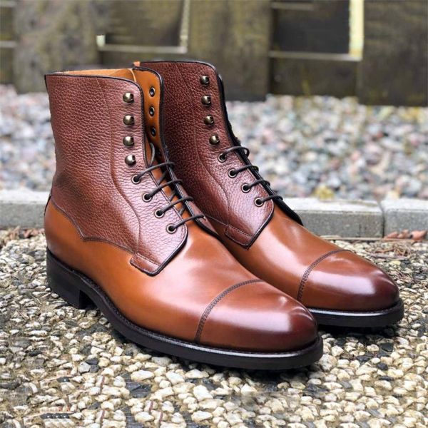 new martin boots men pu color matching fashion classic retro street round head stitching lace-up motorcycle boots cp037, Black
new martin boots men pu color matching fashion classic retro street round head stitching lace-up motorcycle boots cp037, Black