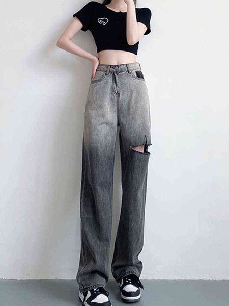 jeans y2k ripped pants summer new high waist wide pipe pants women chic streetwear gradient baggy casual clothing fashion 2022 l220726, Blue
jeans y2k ripped pants summer new high waist wide pipe pants women chic streetwear gradient baggy casual clothing fashion 2022 l220726, Blue