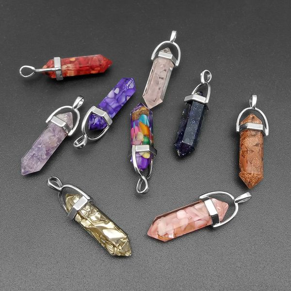 natural gravel hexagonal pillar warhead crystal charms pendants for diy necklace jewelry accessories, Bronze;silver
natural gravel hexagonal pillar warhead crystal charms pendants for diy necklace jewelry accessories, Bronze;silver