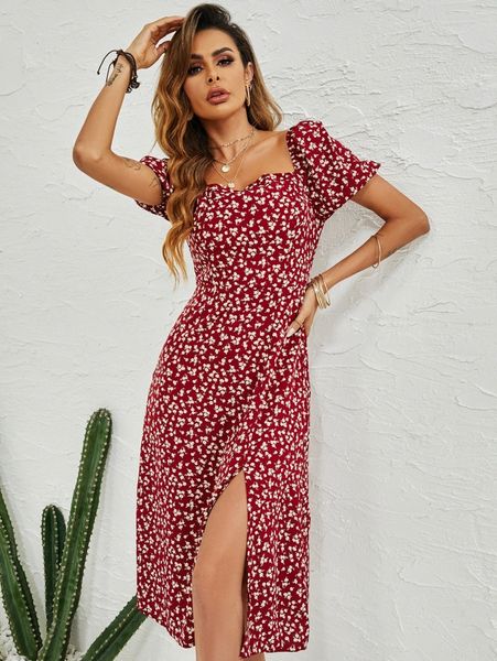 ditsy floral flounce sleeve sweetheart neck shirred back split thigh dress h7j0#, Black;gray
ditsy floral flounce sleeve sweetheart neck shirred back split thigh dress h7j0#, Black;gray