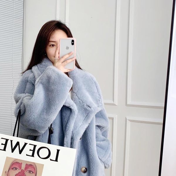 fur & women's faux 2021 women winter sheep shearling coats female long genuine lamb jackets ladies loose solid color warm outwear a43, Black
fur & women's faux 2021 women winter sheep shearling coats female long genuine lamb jackets ladies loose solid color warm outwear a43, Black