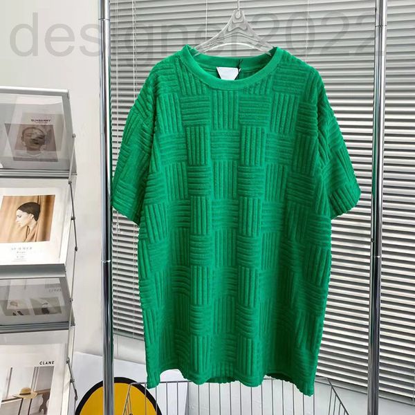 women's t-shirt designer high edition brand spring summer bv green geometric stripe towel embroidered short sleeve men's women, White
women's t-shirt designer high edition brand spring summer bv green geometric stripe towel embroidered short sleeve men's women, White