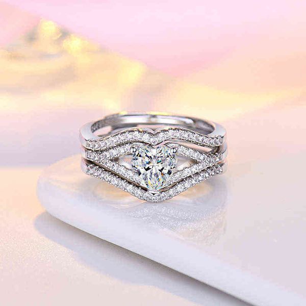 and designer rings style new love opening womens creative fashion temperament heart in combination jewelry, Silver
and designer rings style new love opening womens creative fashion temperament heart in combination jewelry, Silver