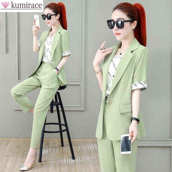 2022 summer new french elegant women's pants suit slim jacket office blazer casual trousers twopiece set female tracksuit set j220813, White;black
2022 summer new french elegant women's pants suit slim jacket office blazer casual trousers twopiece set female tracksuit set j220813, White;black