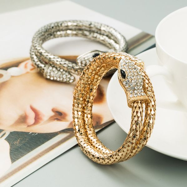 popular punk gold color snake bangle retro club snakes spiral bracelet upper arm cuff armlet armband bangle jewelry gifts, Black 
popular punk gold color snake bangle retro club snakes spiral bracelet upper arm cuff armlet armband bangle jewelry gifts, Black