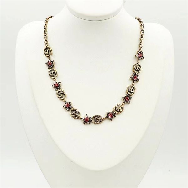 fine red diamond flower fried dough twist crack double necklace female worn daisy clavicle chain, Black
fine red diamond flower fried dough twist crack double necklace female worn daisy clavicle chain, Black