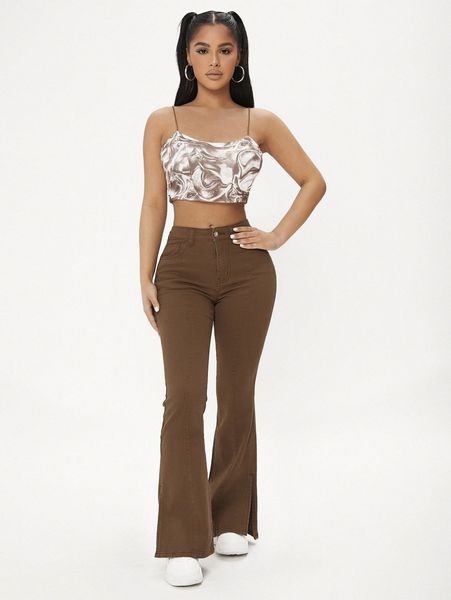 petite split hem flare leg jeans u13o#, Blue
petite split hem flare leg jeans u13o#, Blue