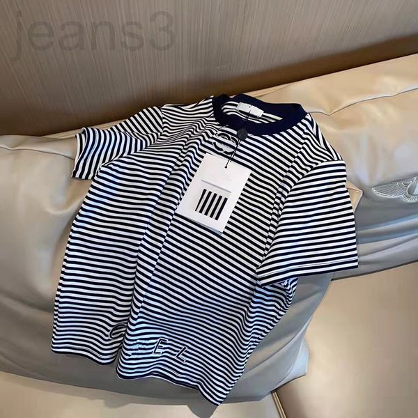 women's t-shirt designer 2022 summer style small fragrance heavy industry embroidery letters contrast stripes short sleeve women's, White
women's t-shirt designer 2022 summer style small fragrance heavy industry embroidery letters contrast stripes short sleeve women's, White