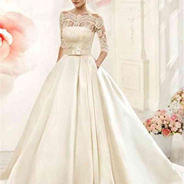 ball gown wedding dresses medium sleeve light wedding dress mori series bride simple perspective forged face travel pography small tail lace, White
ball gown wedding dresses medium sleeve light wedding dress mori series bride simple perspective forged face travel pography small tail lace, White