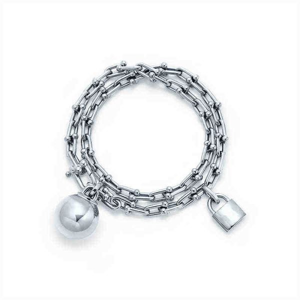 2022 925 sterling silver jewelry bead lock tiff bracelet girls new classic holiday gift boutique temperament fashion luxury bracelet g220510, Golden;silver
2022 925 sterling silver jewelry bead lock tiff bracelet girls new classic holiday gift boutique temperament fashion luxury bracelet g220510, Golden;silver