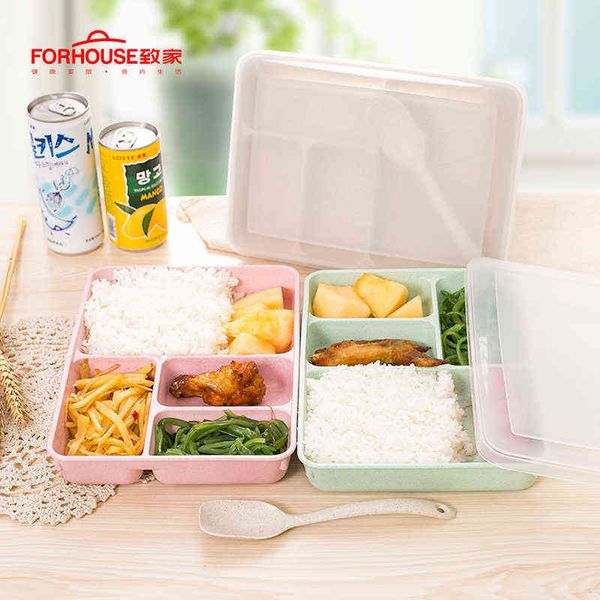 lunch box food storage container bento with spoons for kids children grid tableware j220707
lunch box food storage container bento with spoons for kids children grid tableware j220707