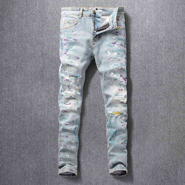 men's jeans fashion trend water wash low waist small feet elastic hole patch nightclub hairdressing men's jeans trendy pants pnxm, Blue
men's jeans fashion trend water wash low waist small feet elastic hole patch nightclub hairdressing men's jeans trendy pants pnxm, Blue