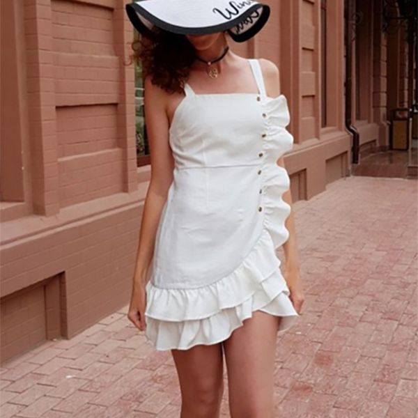 ootn white ruffle dress women beach strap sleeveless sundress button down summer casual short dresses female irregular 220511, Black;gray
ootn white ruffle dress women beach strap sleeveless sundress button down summer casual short dresses female irregular 220511, Black;gray