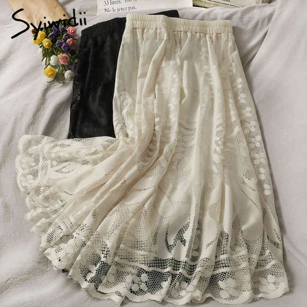 vintage hook flower skirt women high waist midcalf solid casual aline lace spring summer korean fashion skirts 210415, Black
vintage hook flower skirt women high waist midcalf solid casual aline lace spring summer korean fashion skirts 210415, Black