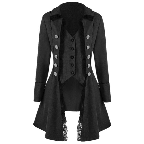 joineles autumn winter gothic style women long coats solid triple buttons thick tailcoat lapel lace slim party female outwear t200111, Black;brown
joineles autumn winter gothic style women long coats solid triple buttons thick tailcoat lapel lace slim party female outwear t200111, Black;brown
