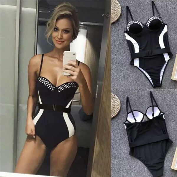women swimsuit black patchwork beachwear string sling slim bodysuit bikini push up bathing suit swimwear y200824, White;black
women swimsuit black patchwork beachwear string sling slim bodysuit bikini push up bathing suit swimwear y200824, White;black