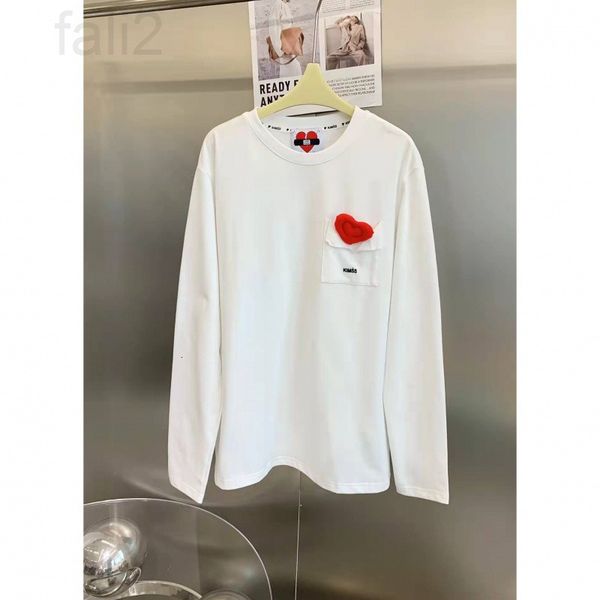 women's t-shirt designer chaopai 22 early spring new three-dimensional red love decoration personalized cut pocket street loose t-shirt, White
women's t-shirt designer chaopai 22 early spring new three-dimensional red love decoration personalized cut pocket street loose t-shirt, White