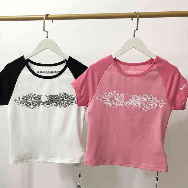 factory online export designer brand short sleeves little white wang wen same ch blossom pink love fujiman color matching sleeve t-shirt fem
factory online export designer brand short sleeves little white wang wen same ch blossom pink love fujiman color matching sleeve t-shirt fem