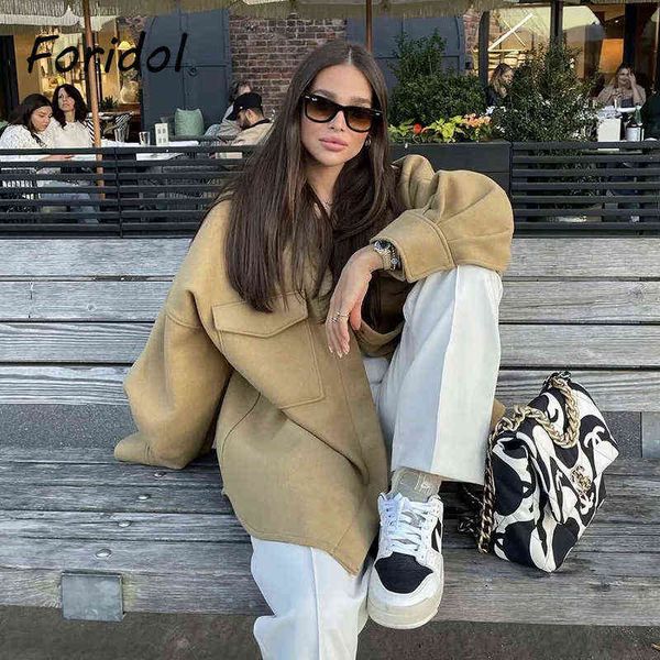 khaki oversized covered button causal loose winter women's coat jacket streetwear autumn new fluffy cozy coat l220714, White;black
khaki oversized covered button causal loose winter women's coat jacket streetwear autumn new fluffy cozy coat l220714, White;black