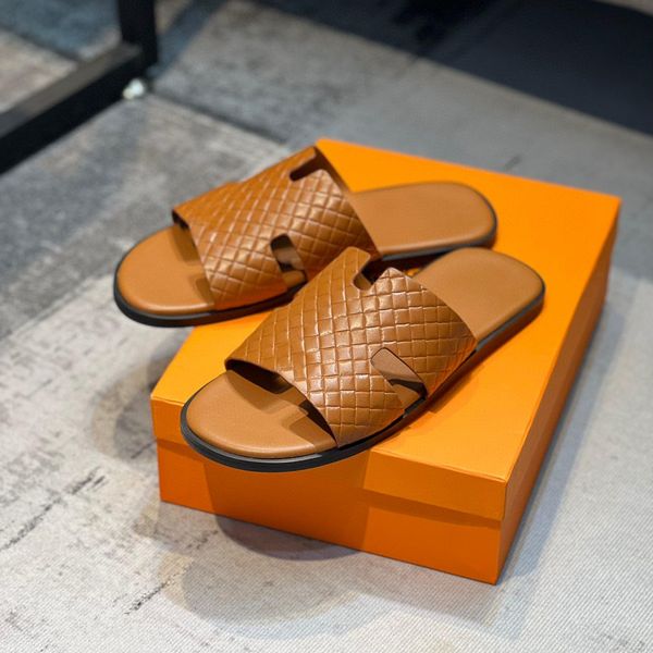 slippers designer mens sandals h slides classic heritage calfskin sandalflat flip flop summer beach shoes with box hz6, Black
slippers designer mens sandals h slides classic heritage calfskin sandalflat flip flop summer beach shoes with box hz6, Black