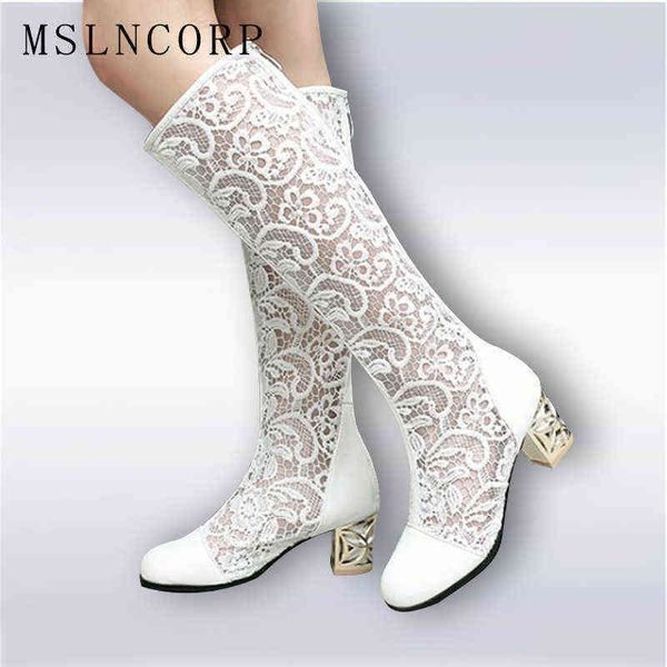 size 34 46 new fashion women knee high boots square heel zipper lace mesh summer cool breathable women's shoes 220421, Black
size 34 46 new fashion women knee high boots square heel zipper lace mesh summer cool breathable women's shoes 220421, Black