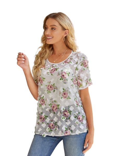 emery rose appliques floral print without camisole n7bu#, White
