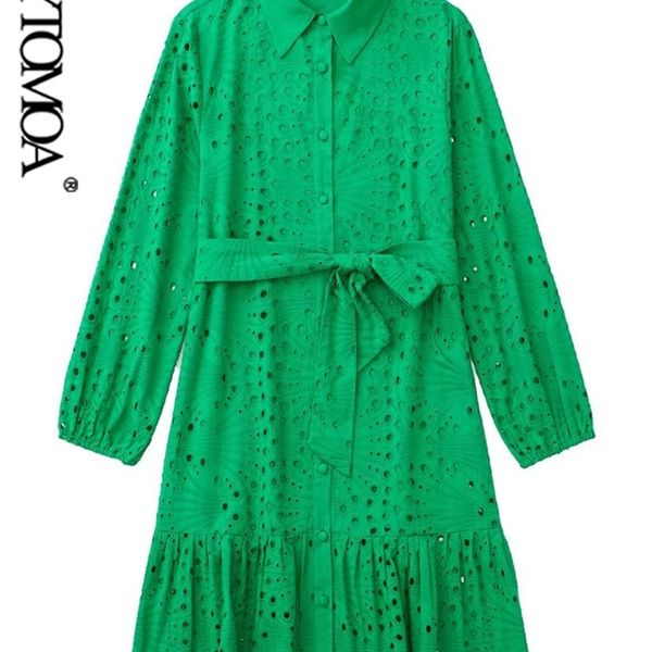kpytomoa women fashion with belt cutwork embroidery mini dress vintage three quarter sleeves front buttons female dresses mujer 220516, Black;gray
kpytomoa women fashion with belt cutwork embroidery mini dress vintage three quarter sleeves front buttons female dresses mujer 220516, Black;gray