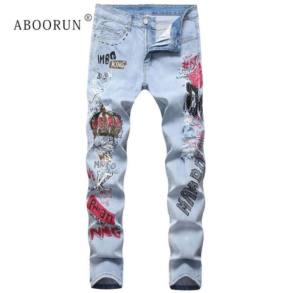 aboorun hi street men's ripped jeans 3d graffiti printed jeans elastic skinny pencil denim pants for male222c, Blue
aboorun hi street men's ripped jeans 3d graffiti printed jeans elastic skinny pencil denim pants for male222c, Blue