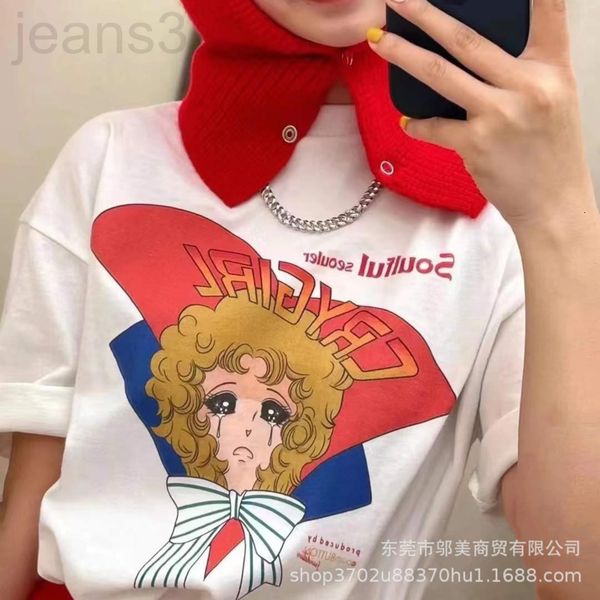 women's t-shirt designer pushbutton 2022 summer new crying girl bow print loose short sleeve t-shirt women's y1oc, White
women's t-shirt designer pushbutton 2022 summer new crying girl bow print loose short sleeve t-shirt women's y1oc, White