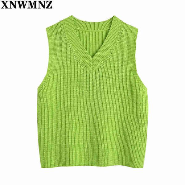 xnwmnz fashion green ribbed trims knitted vest women sweater vintage v neck sleeveless female waistcoat chic 210513, Black;white
xnwmnz fashion green ribbed trims knitted vest women sweater vintage v neck sleeveless female waistcoat chic 210513, Black;white