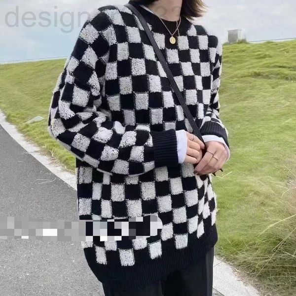 women's sweaters designer 21 autumn and winter small square color matching round neck pullover checkerboard sweater fashion knitted thi, White;black
women's sweaters designer 21 autumn and winter small square color matching round neck pullover checkerboard sweater fashion knitted thi, White;black