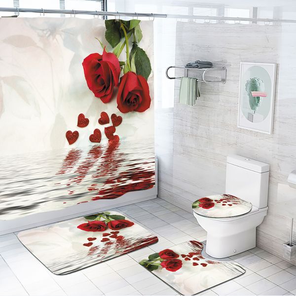 red rose with thorn 90g shower curtain lamb cashmere non slip floor mat toilet cover mat bathroom four piece set-3
red rose with thorn 90g shower curtain lamb cashmere non slip floor mat toilet cover mat bathroom four piece set-3