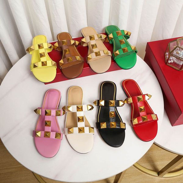 2022 summer women slippers sandals flat roman stud calfskin slide sandal black rose cannelle light ivory designer luxury fashion ladies beac
2022 summer women slippers sandals flat roman stud calfskin slide sandal black rose cannelle light ivory designer luxury fashion ladies beac
