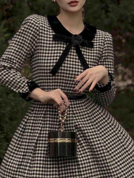 casual dresses vintage original autumn and winter retro thousand bird tweed doll collar waist swing dress h6hn, Black;gray
casual dresses vintage original autumn and winter retro thousand bird tweed doll collar waist swing dress h6hn, Black;gray