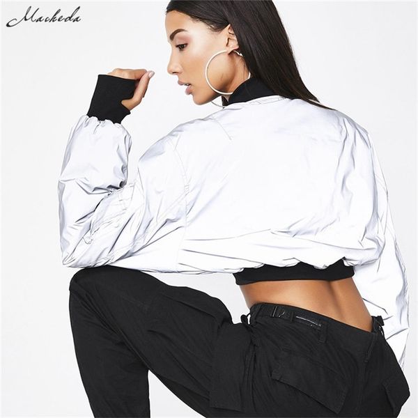 macheda women short coat long sleeve zipper bomber jackets gray reflective coat 2018 new sale female casual cropped t200111, Black;brown
macheda women short coat long sleeve zipper bomber jackets gray reflective coat 2018 new sale female casual cropped t200111, Black;brown