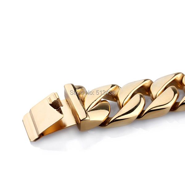 link, chain 117g stainless steel men cuban link bracelet 20mm 8.66'' gold jewlery, Black
link, chain 117g stainless steel men cuban link bracelet 20mm 8.66'' gold jewlery, Black