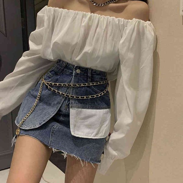 woman skirt 2022 summer fashion irregular blue pocket patch denim skirt women high waist a-line short skirts girl mini jean skirt s-3xl t220, Black
woman skirt 2022 summer fashion irregular blue pocket patch denim skirt women high waist a-line short skirts girl mini jean skirt s-3xl t220, Black