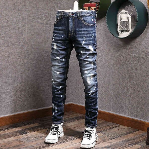 men's jeans fashion brand men's hole patch cat must be splashed with paint slim fit small feet casual washing young jeans man zqyb, Blue
men's jeans fashion brand men's hole patch cat must be splashed with paint slim fit small feet casual washing young jeans man zqyb, Blue