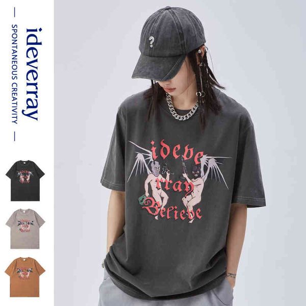 idev men's wear | 2022 summer new american hip hop printing washed old cotton high street fashion brand short sleeve t-shirt, White;black
idev men's wear | 2022 summer new american hip hop printing washed old cotton high street fashion brand short sleeve t-shirt, White;black