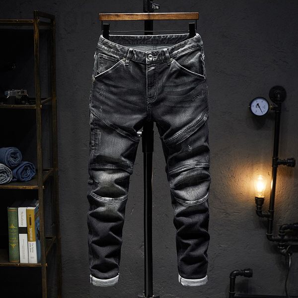 men's jeans designer black jeans men's hole patch slim fit fashion brand spring and autumn straight long pants personalized locomo, Blue
men's jeans designer black jeans men's hole patch slim fit fashion brand spring and autumn straight long pants personalized locomo, Blue